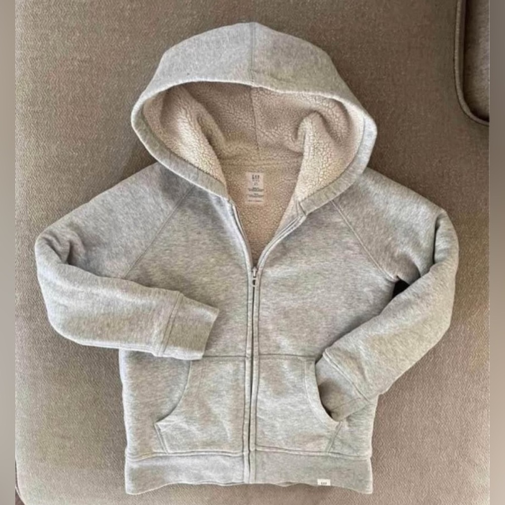 GAP BOYS GREY SHERPA HOODIE